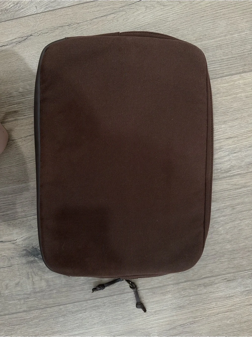 Lands' End Brown Laptop case zipper Travel Tech Pouch thick canvas men’s